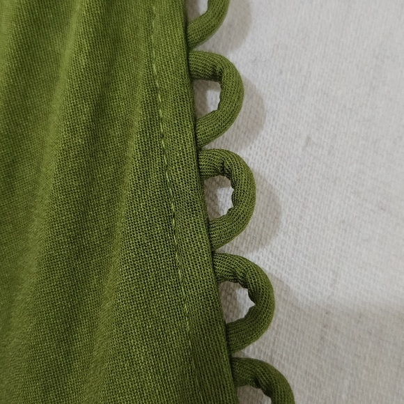 Bohemian Traders Green with White Poka Dot Dress/Size Large - Picture 4 of 10
